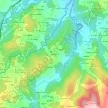 Topografische kaart Xuanzo, hoogte, reliëf