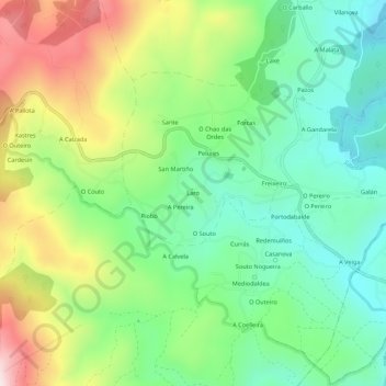 Topografische kaart Laro, hoogte, reliëf