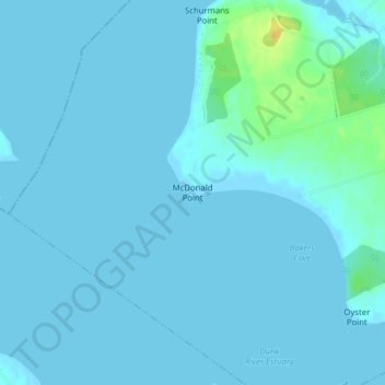 Topografische kaart McDonald Point, hoogte, reliëf