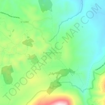 Topografische kaart Fuente Camacho, hoogte, reliëf