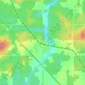 Topografische kaart Monteith, hoogte, reliëf