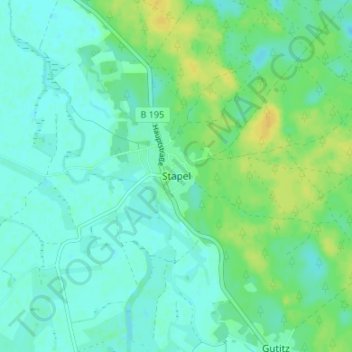 Topografische kaart Stapel, hoogte, reliëf