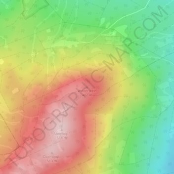 Topografische kaart Winterstein, hoogte, reliëf
