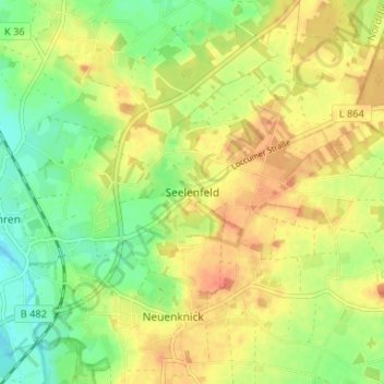 Topografische kaart Seelenfeld, hoogte, reliëf