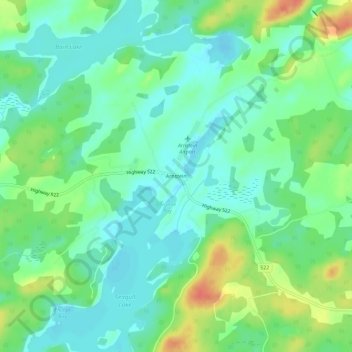 Topografische kaart Arnstein, hoogte, reliëf