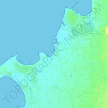 Topografische kaart Ibn Hani', hoogte, reliëf