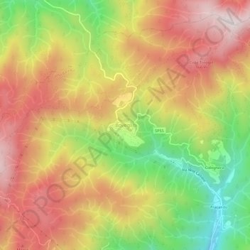 Topografische kaart Boveglio, hoogte, reliëf