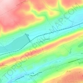 Topografische kaart Hauto, hoogte, reliëf