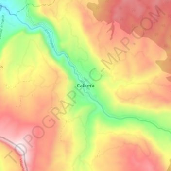 Topografische kaart Cabrera, hoogte, reliëf