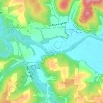Topografische kaart Zuck, hoogte, reliëf