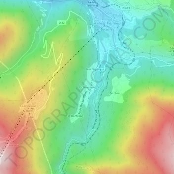 Topografische kaart 2e Bazerque, hoogte, reliëf
