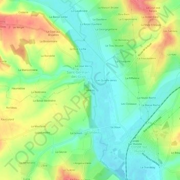 Topografische kaart Villeray, hoogte, reliëf