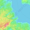 Topografische kaart Surette Island, hoogte, reliëf