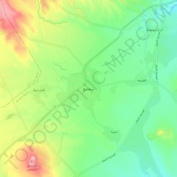 Topografische kaart Sa`sa`, hoogte, reliëf