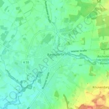 Topografische kaart Ramsdorf, hoogte, reliëf