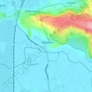 Topografische kaart South Hill, hoogte, reliëf