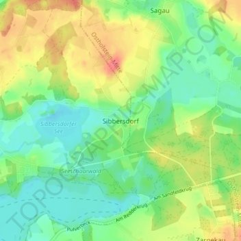 Topografische kaart Sibbersdorf, hoogte, reliëf