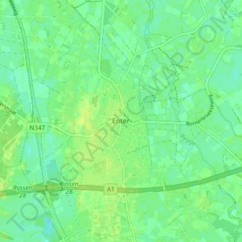 Topografische kaart Enter, hoogte, reliëf