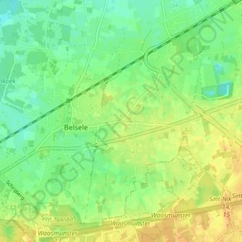 Topografische kaart Dekpriem, hoogte, reliëf