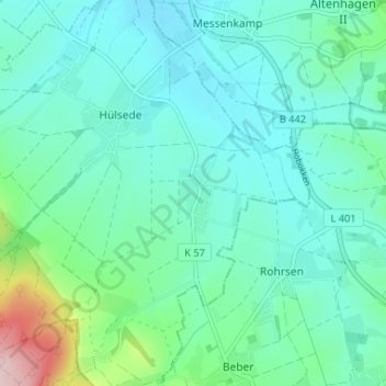 Topografische kaart Schmarrie, hoogte, reliëf