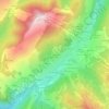 Topografische kaart La Villiaz, hoogte, reliëf