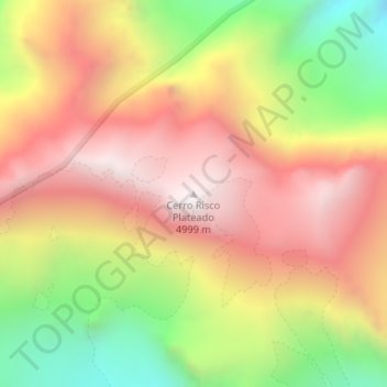 Topografische kaart Cerro Risco Plateado, hoogte, reliëf