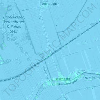 Topografische kaart Hogebrug, hoogte, reliëf