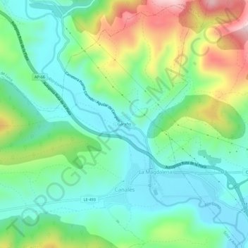 Topografische kaart Garaño, hoogte, reliëf