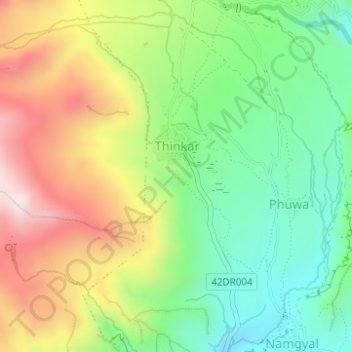 Topografische kaart Castle ruins, hoogte, reliëf