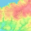 Topografische kaart Penn ar Menez, hoogte, reliëf