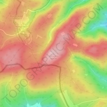 Topografische kaart Kompass, hoogte, reliëf