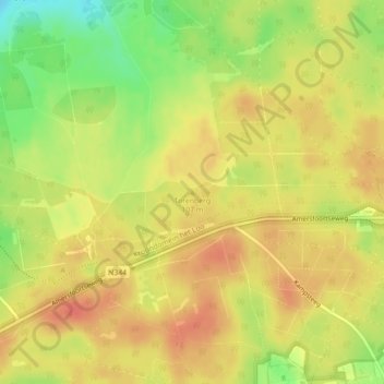 Topografische kaart Torenberg, hoogte, reliëf