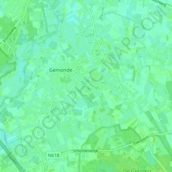 Topografische kaart Besselaar, hoogte, reliëf