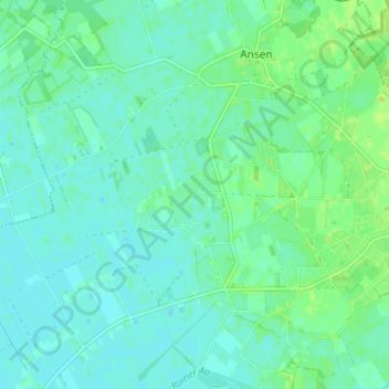 Topografische kaart Armweide, hoogte, reliëf