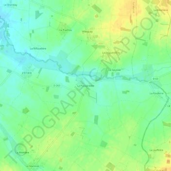 Topografische kaart La Possardière, hoogte, reliëf
