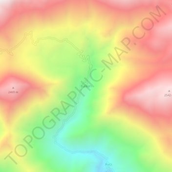 Topografische kaart Balkırı, hoogte, reliëf