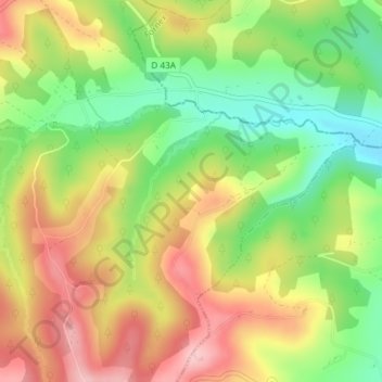 Topografische kaart Hountetes, hoogte, reliëf