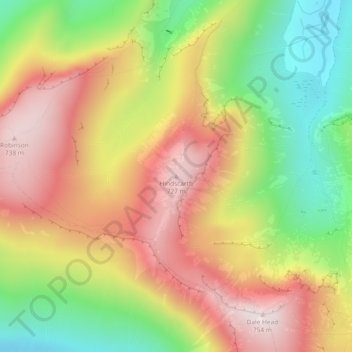 Topografische kaart Hindscarth, hoogte, reliëf