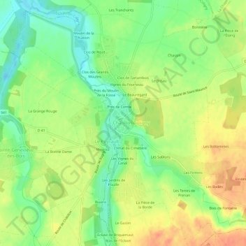 Topografische kaart La Ville, hoogte, reliëf