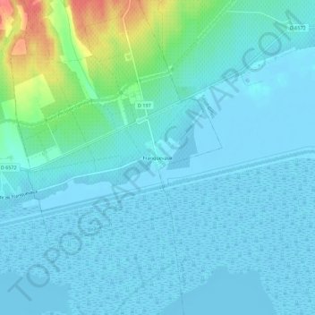 Topografische kaart Franquevaux, hoogte, reliëf