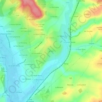 Topografische kaart La Haie, hoogte, reliëf