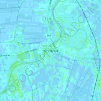 Topografische kaart Huntebrück, hoogte, reliëf