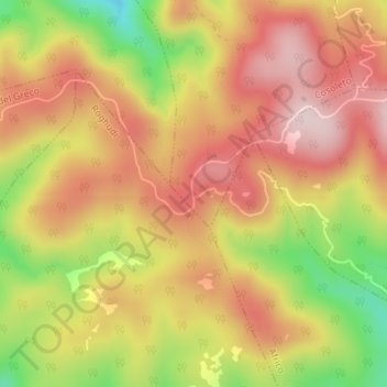 Topografische kaart Materazzelli, hoogte, reliëf