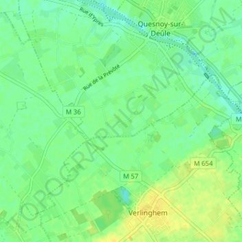 Topografische kaart L'Amidonnerie, hoogte, reliëf