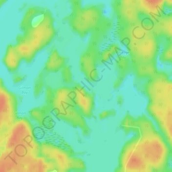 Topografische kaart Moon River, hoogte, reliëf