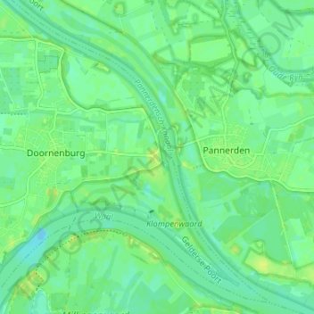 Topografische kaart Sterreschans, hoogte, reliëf