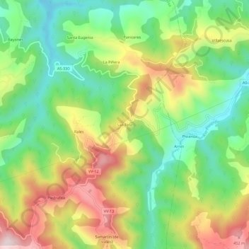Topografische kaart San Feliz, hoogte, reliëf