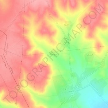 Topografische kaart Diriyah, hoogte, reliëf