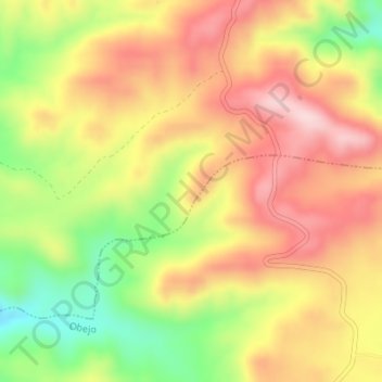 Topografische kaart El Zauzal, hoogte, reliëf