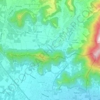 Topografische kaart Maglio Averoldi, hoogte, reliëf